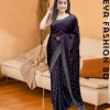 এক্সক্লুসিভ ইন্ডিয়ান ইন্ডিয়ান বিচিত্রা সিল্ক কালো এমব্রয়ডারি কাজ করা পার্টি শাড়ি
