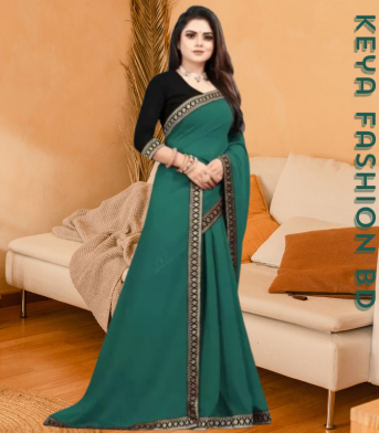এক্সক্লুসিভ ইন্ডিয়ান ওয়েটলেস জর্জেট টরী  প্যানেল এমব্রয়ডারি করা পার্টি শাড়ি